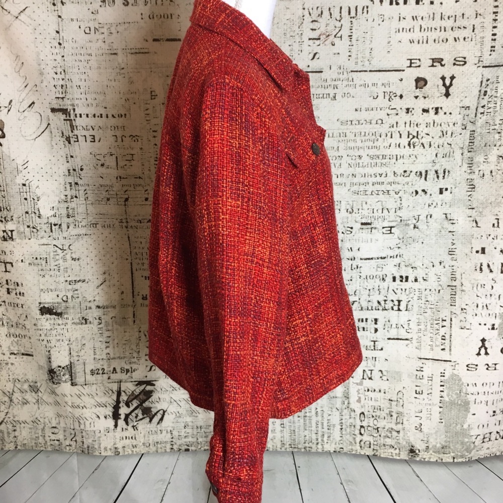 Coldwater Creek Plus Pea Coat 1X Tweed Button down - Picture 6 of 8